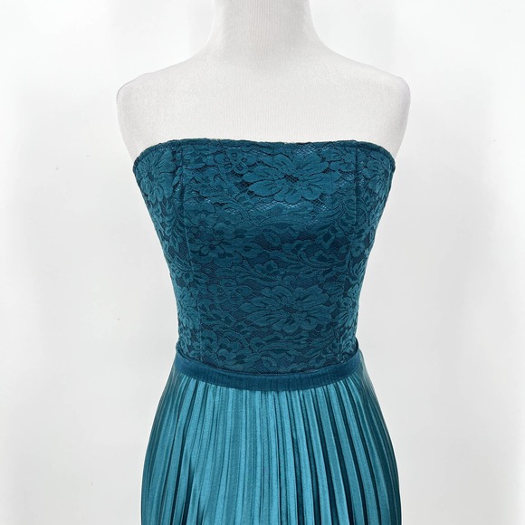 MARIA BIANCA NERO Vintage Dress Womens XS Teal Blue Strapless Lace Tube NWT Y2K - Picture 3 of 15